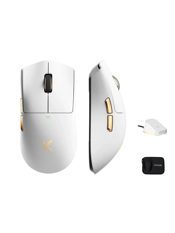 MCHOSE K7 Ultra Lightweight Wireless (White Gold) - Gaming Maus (Weiß)