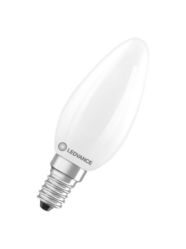 LEDV LED Kerze 3,4-40W/827 470lm E14 Filament matt dimmbar 320° EEK D