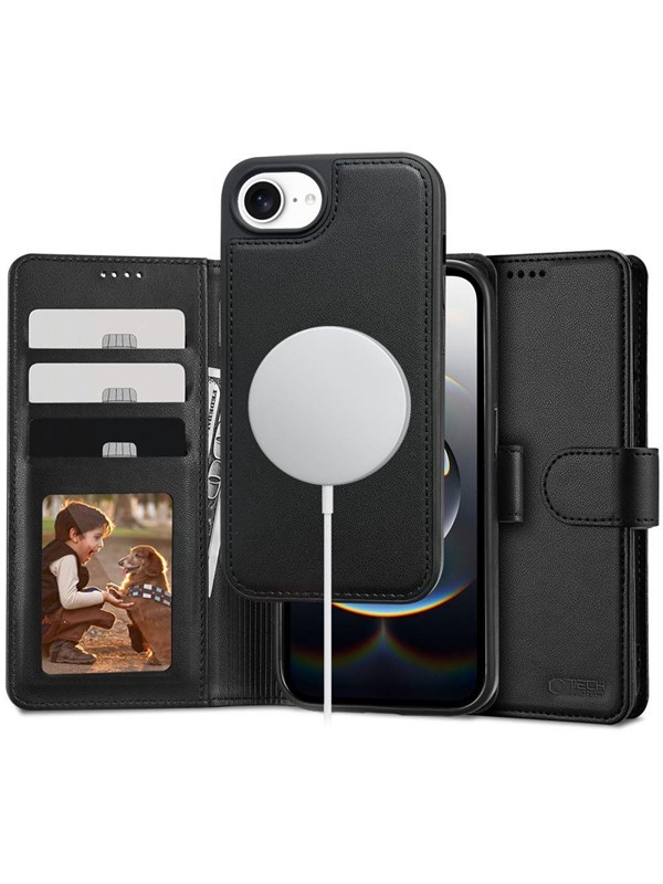 Tech-Protect Wallet MagSafe Case for iPhone 16e  17e - matt black