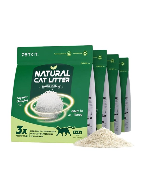 PETKIT Natur Katzenstreu klumpend staubarm Geruchsstopp 4 Beutel