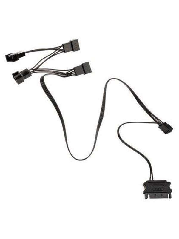 PC-Lüfter Y-Kabel [1x PC-Lüfter Buchse 4pol - 4x PC-Lüfter Buchse 4pol] 035 m Schwarz Kolink