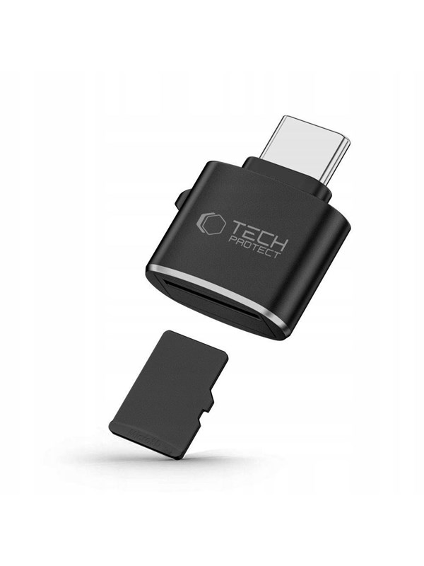 Tech-Protect UltraBoost microSD card reader adapter with USB-C - black