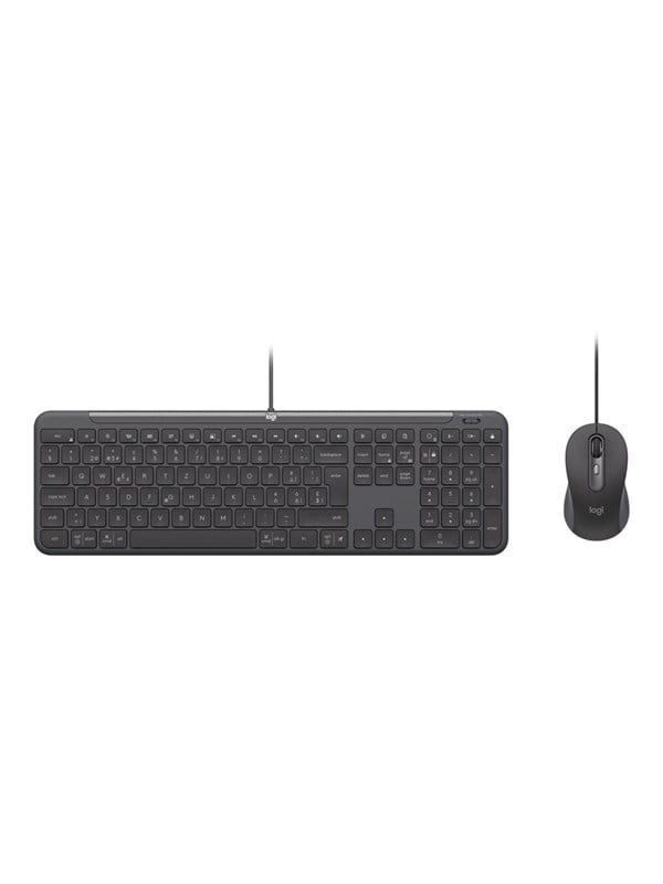 Logitech Signature Slim Wired Combo MK620 for Business - Tastatur & Maus Set - Schweiz - Grau