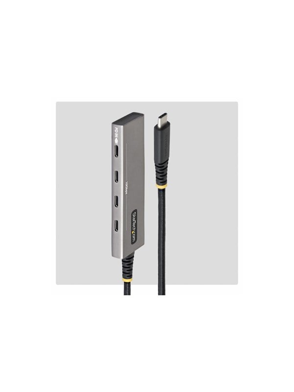 StarTech.com Startech - hub - 4-port 10 Gbps 100 W PD charging overcurrent protection PCR aluminium - 4 ports USB-Hubs - USB 3.2 - 4 - Grau