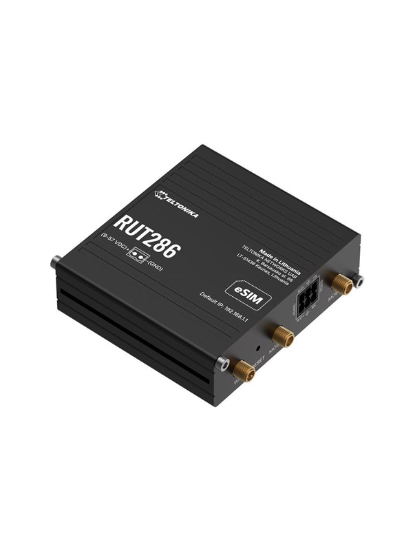 Teltonika RUT286 - wireless router - WWAN - Wi-Fi - 2G 3G 4G - DIN rail mountable surface-mountable wall-mountable - Wireless router N Standard - 80211n