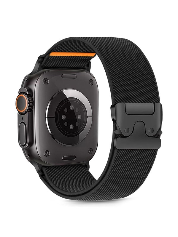 Tech-Protect Nylon Clasp Strap for Apple Watch 44  45  46  49 mm - Black