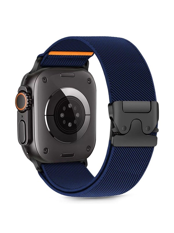 Tech-Protect Nylon Clasp Strap for Apple Watch 44  45  46  49 mm - Navy Blue