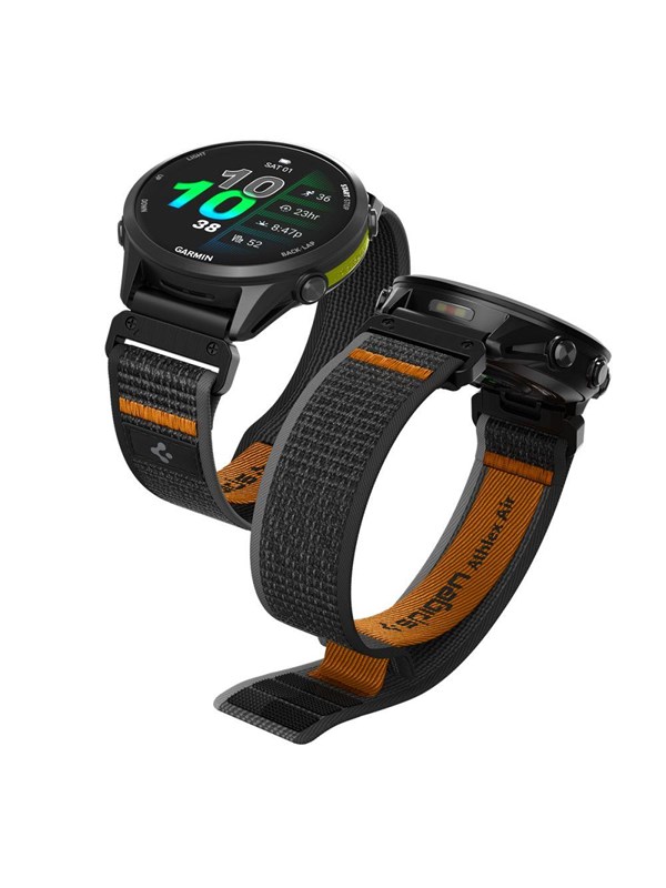 Spigen Athlex Air Armband für Garmin Watch Fenix / Forerunner / Approach Series, 22mm, Schwarz Orange AMP11426
