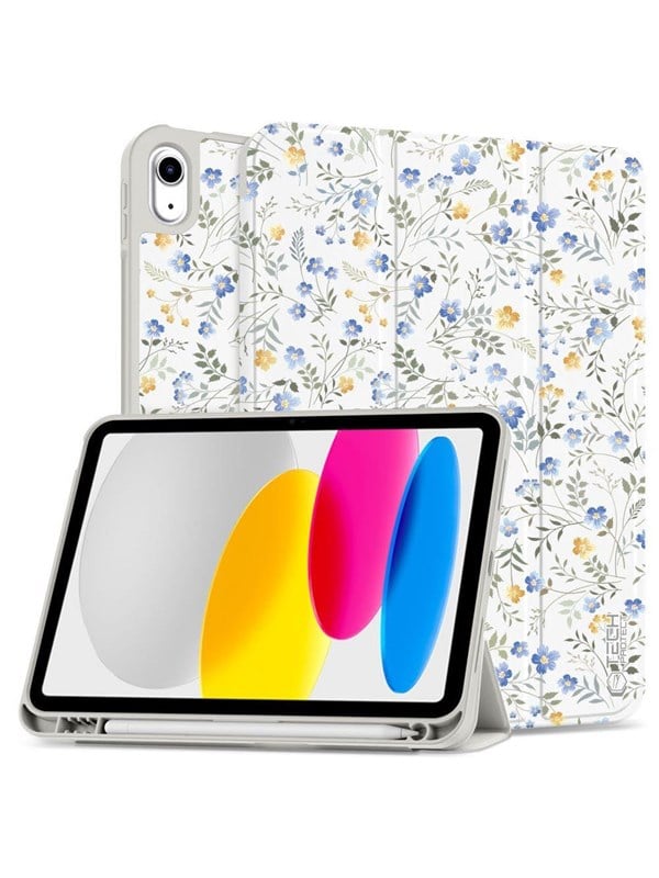 Tech-Protect SC Pen Case for iPad 109 2022 10th Gen  11 2025 11th Gen - Daisies with Leaves