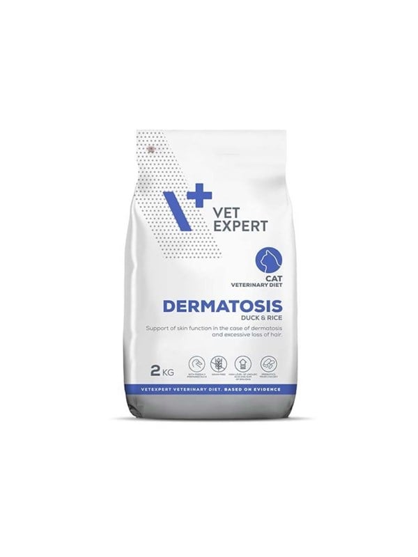 VetExpert Veterinary Diet Dermatosis Cat Ente  Reis  Trockenfutter fr Katzen  2kg