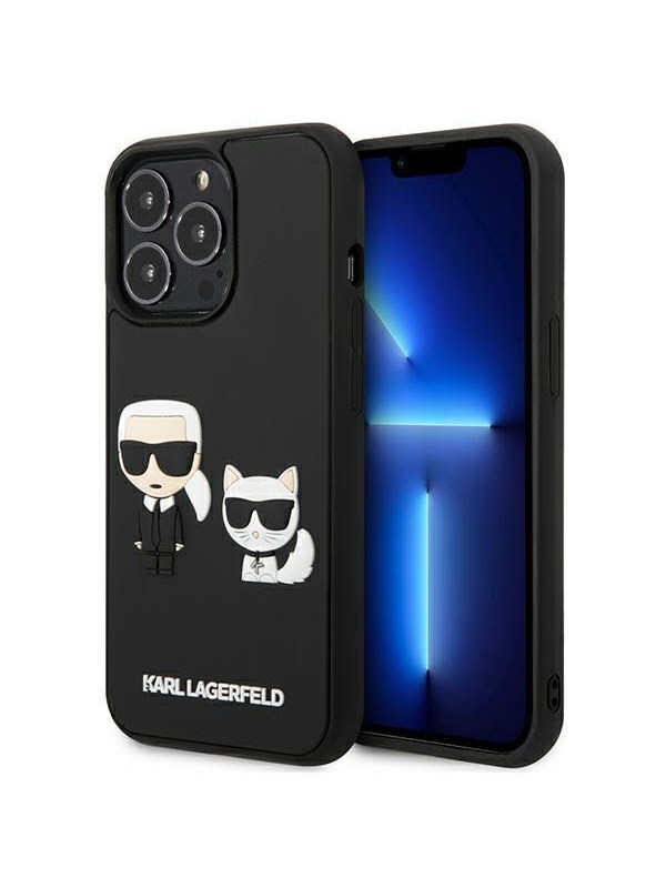 Image of Karl Lagerfeld KLHCP13L3DRKCK iPhone 13 Pro / 13 6.1" black/black hardcase Karl&Choupette Ikonik 3D