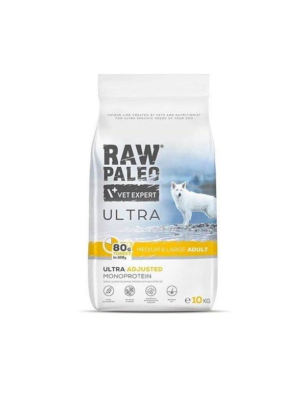 VetExpert Raw Paleo Ultra MediumLarge Adult Truthahn - Trockenfutter fr Hunde - 10kg