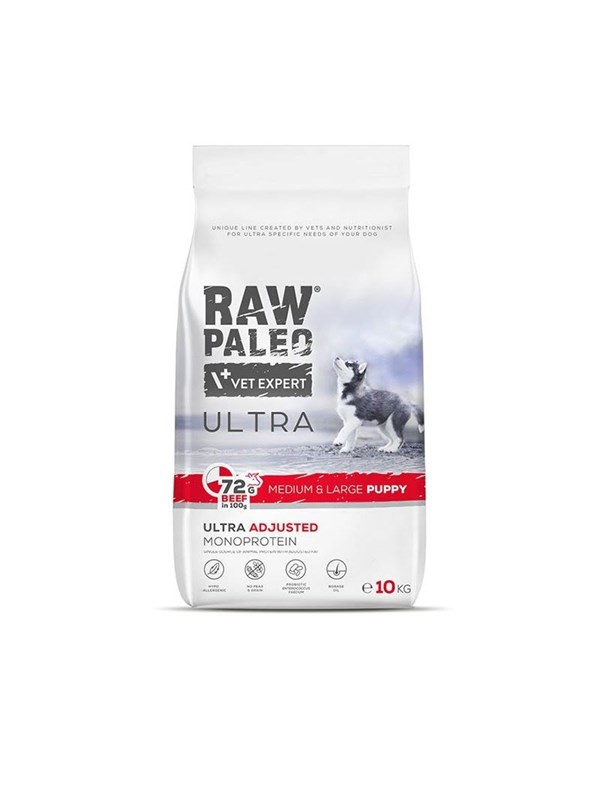 VetExpert Raw Paleo Ultra MediumLarge Puppy Beef - Trockenfutter fr Welpen - 10kg