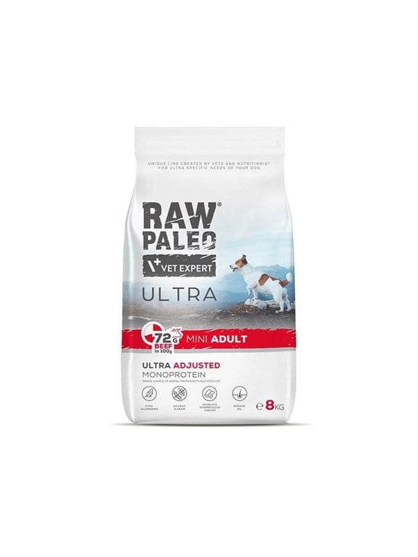 VetExpert Raw Paleo Ultra Mini Adult Beef - Trockenfutter fr Hunde - 8kg