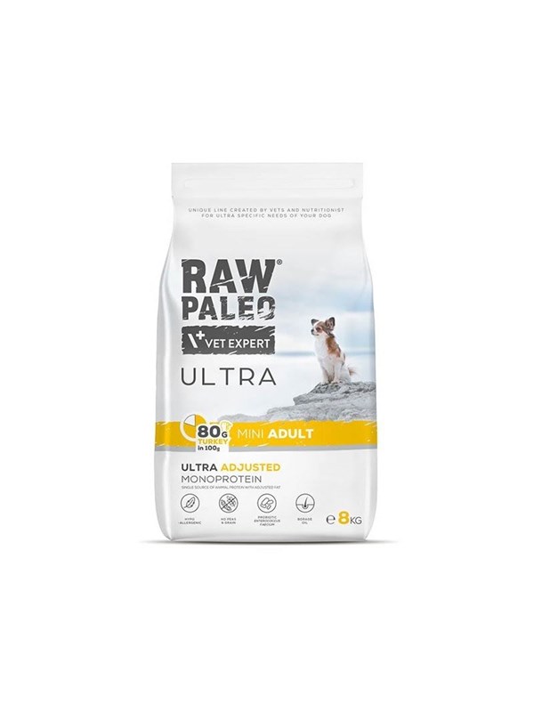 VetExpert Raw Paleo Ultra Mini Adult Turkey - Trockenfutter fr Hunde - 8kg