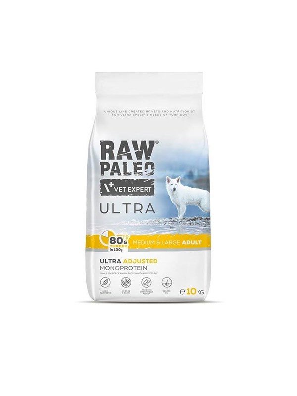 VetExpert Raw Paleo Ultra MediumLarge Adult Turkey - Trockenfutter fr Hunde - 2kg