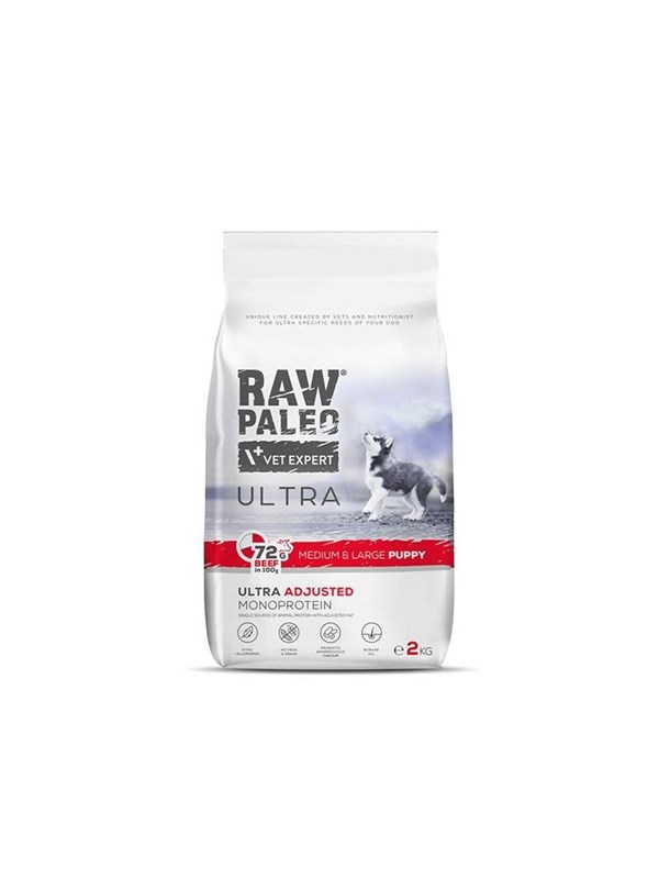VetExpert Raw Paleo Ultra Medium&Large Puppy Beef - dry food for puppies - 2 kg