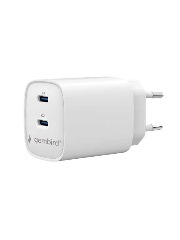 USB-Ladegerät Gembird 45W Power Delivery 2 USB-C-Anschlüsse