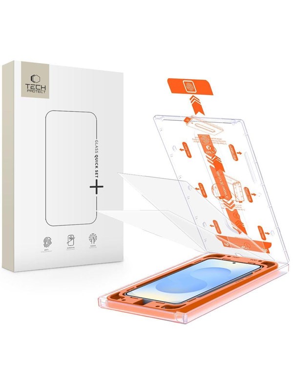 Tech-Protect Quick Set Tempered Glass for Samsung Galaxy S25 - Clear