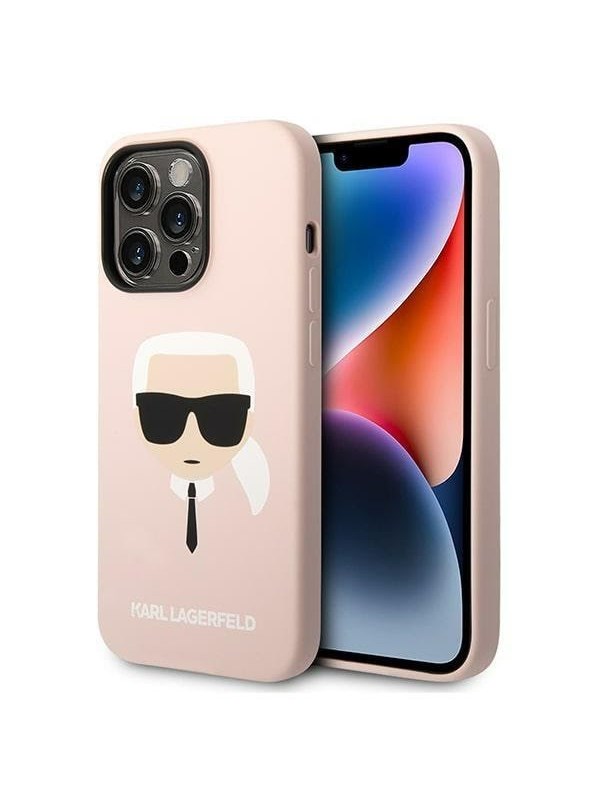 Karl Lagerfeld KLHMP14XSLKHLP iPhone 14 Pro Max 6.7 "hardcase light pink / light pink Silicone Karl`s Head Magsafe