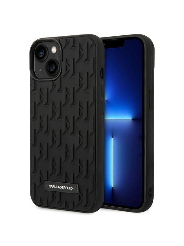 Hülle für Apple iPhone 14 Plus, Karl Lagerfeld, 3D Monogram, Schwarz