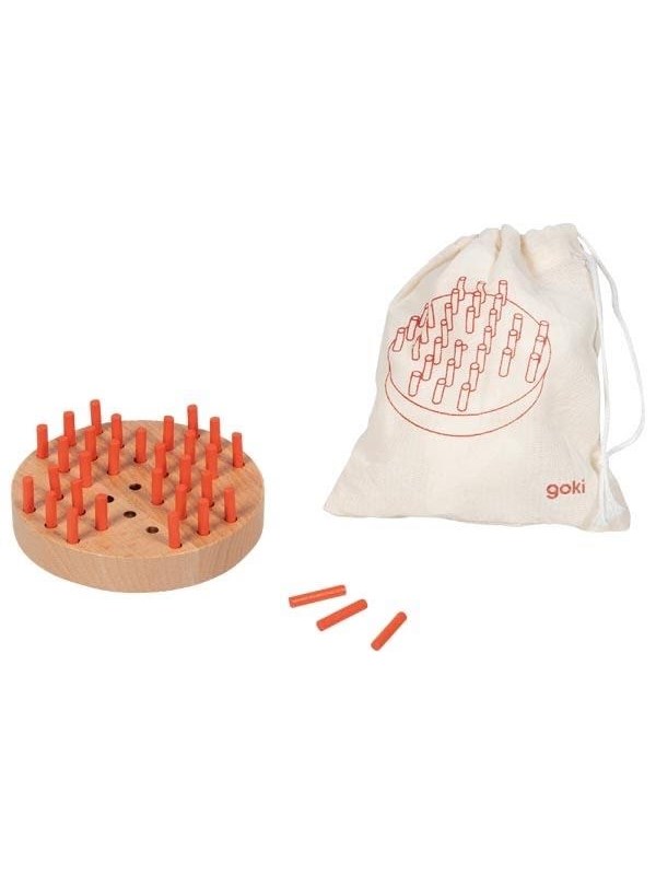Goki Wooden Solitaire Game in Cotton Storage Bag