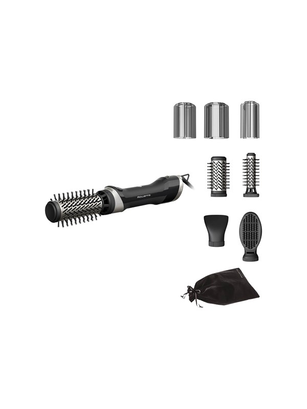 Rotierende Warmluftbürste Rowenta Brush Activ UB9540F0 Keramik Ionen 30-50mm 2 Stufen 1000W Zubehör Schwarz Silber