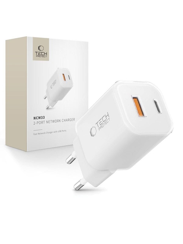 Tech-Protect NCM33W 2-Port Charger PD33WQC30 - White