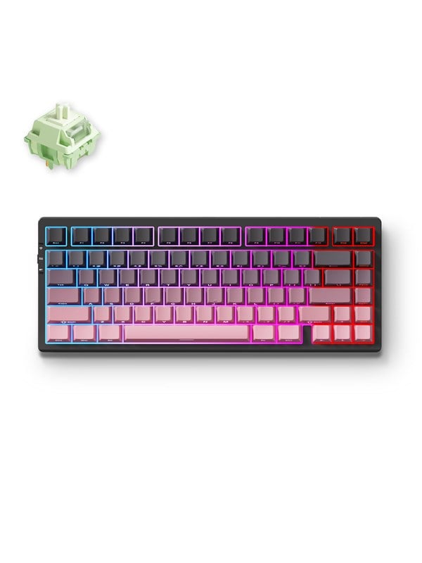 MCHOSE G75 Pro Wireless Gasket Mounted Black Pink - Matcha Latte Switch V2 - Gaming Tastatur TKL - 75 - Englisch US - Pink