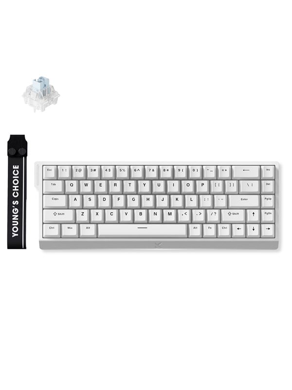 MCHOSE Ace 68 Ice Blue Magnetic Hall Effect Magnetic - Gaming Tastatur (TKL) - 65% - Englisch (US) - Weiss