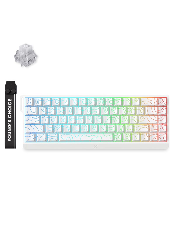MCHOSE Ace 68 Ice Rhino Magnetic Hall Effect Magnetic - Gaming Tastatur TKL - 65 - Englisch US - Weiss
