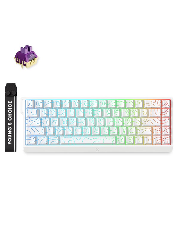 MCHOSE Ace 68 TTC Dragon Lord Hall Effect Magnetic - Gaming Tastatur TKL - 65 - Englisch US - Weiss