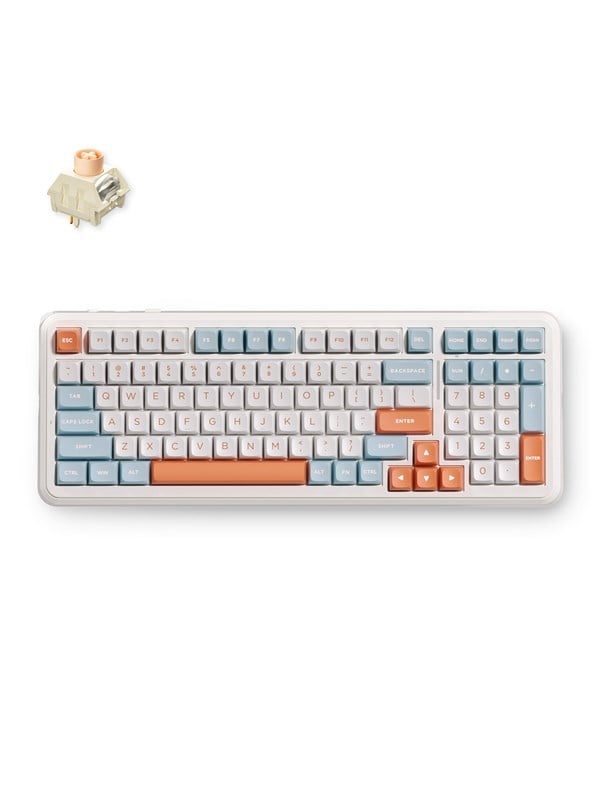 MCHOSE K99 V3 Wireless Mechanical (Horizon Orange) - Gaming Tastatur - 98% - Englisch (US) - Weiss