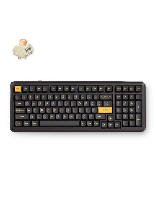 MCHOSE K99 V3 Wireless Mechanical (Black Gold) - Gaming Tastatur - 98% - Englisch (US) - Schwarz
