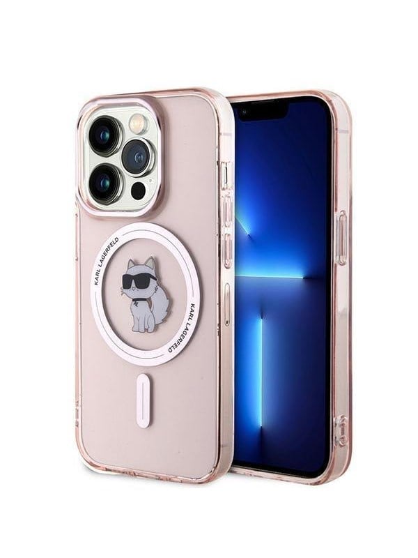 MagSafe Hülle für Apple iPhone 14 Pro Max, Karl Lagerfeld, IML Choupette, Rosa