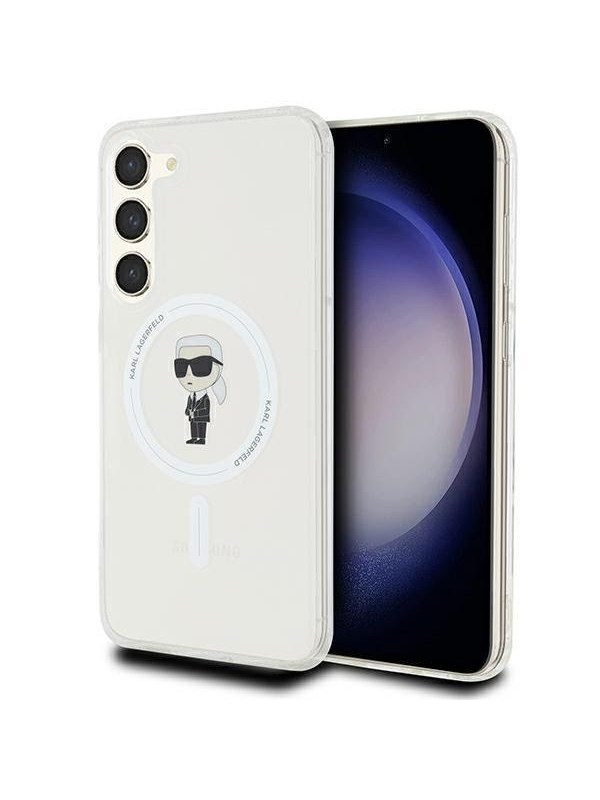 MagSafe Hülle für Samsung Galaxy S24+ S926, Karl Lagerfeld, IML Ikonik Karl, Transparent