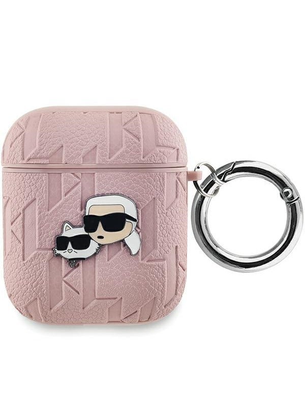 Karl Lagerfeld Monogram Karl  Choupette Head case for AirPods 1  2 - pink