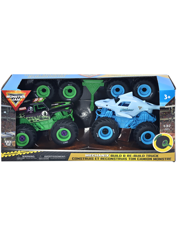 Monster Jam Mechanix 132 Build N Re-Build 2 pk GD