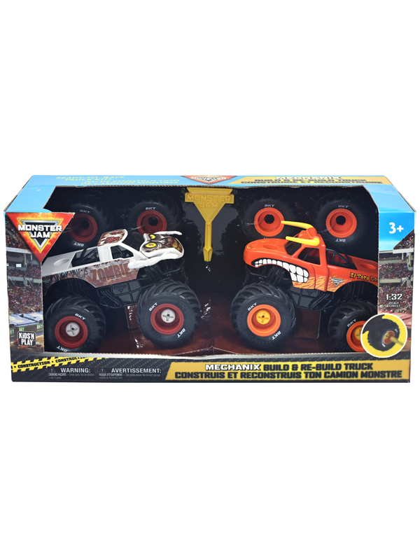 Monster Jam Mechanix 132 Build N Re-Build 2 pk ET