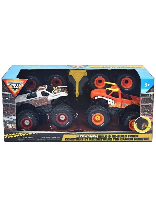 Monster Jam Mechanix 1:32 Build N Re-Build 2 pk ET