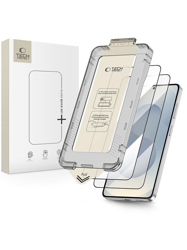 Tech-Protect  Quick Set 2-Pack Tempered Glass for Samsung Galaxy S26 - Black