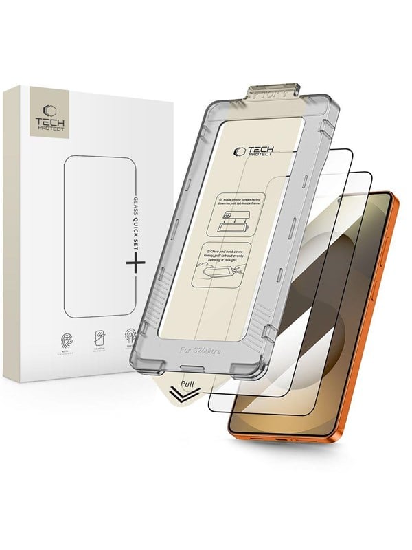 Tech-Protect  Quick Set 2-Pack Tempered Glass for Samsung Galaxy S26 Ultra - Black