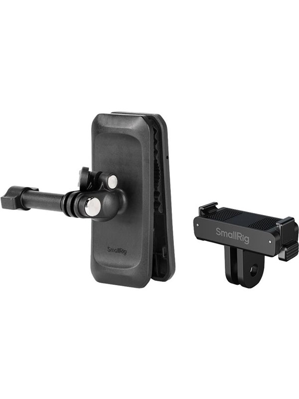 Clip de Montaje para Correa de Mochila SmallRig para DJI Osmo Action 6 / Nano 360 °   Cabezal esférico y soporte de 2 puntas con parte trasera magnética 6307
