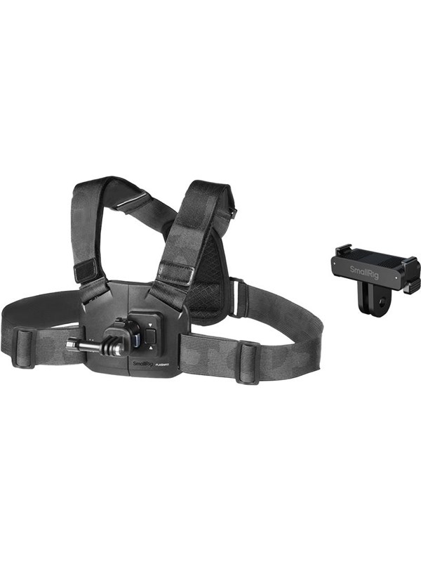 Soporte de Pecho SmallRig para DJI Osmo Action 6 / Nano para Cámaras de Acción con Soporte Estándar de Dos Puntas con Adaptador de Liberación Rápida