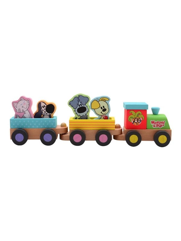 Johntoy Woezel  Pip - Wooden Train Set with Figures