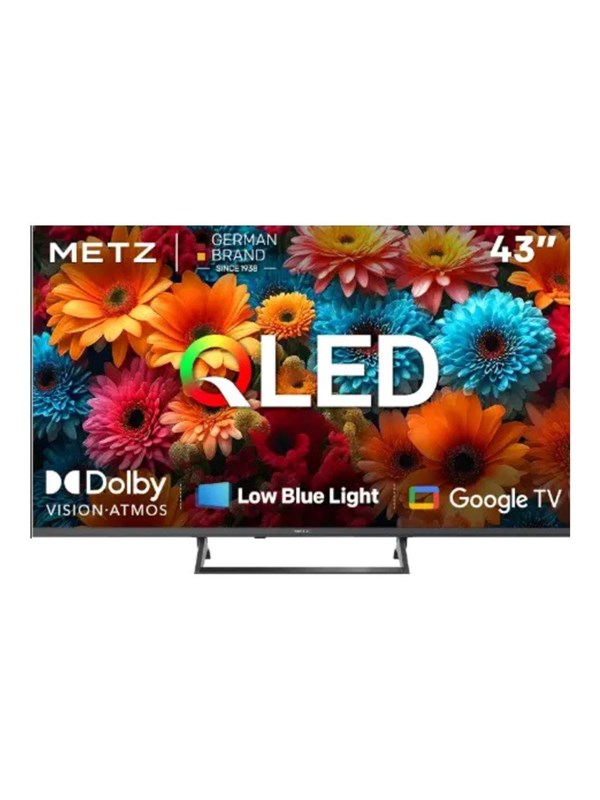 METZ QLED TV 43 inch 4K Smart LED Google Tele HDR 10 MEMC DBX Dolby Atmos Game Hub EyeCare Tuner 2025 43MQF7500Z