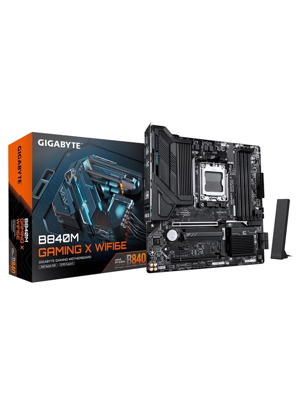 Image of GIGABYTE B840M GAMING X WIFI6E Mainboard - AMD B840 - AMD AM5 - DDR5 RAM - Micro-ATX