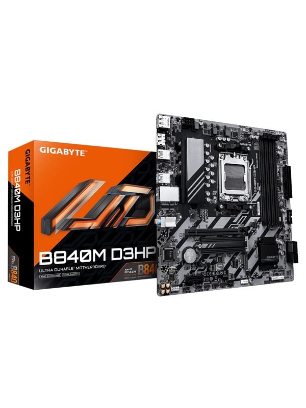 Image of GIGABYTE B840M D3HP Mainboard - AMD B840 - AMD AM5 - DDR5 RAM - Micro-ATX