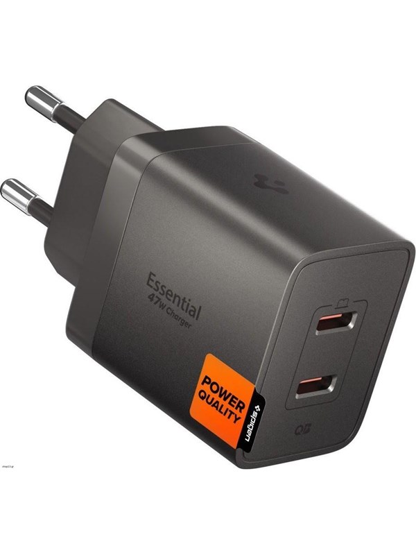 Netzteil Spigen EE472EU Essential, 47W, 3A, 2 x USB-C, Grau ACH10450