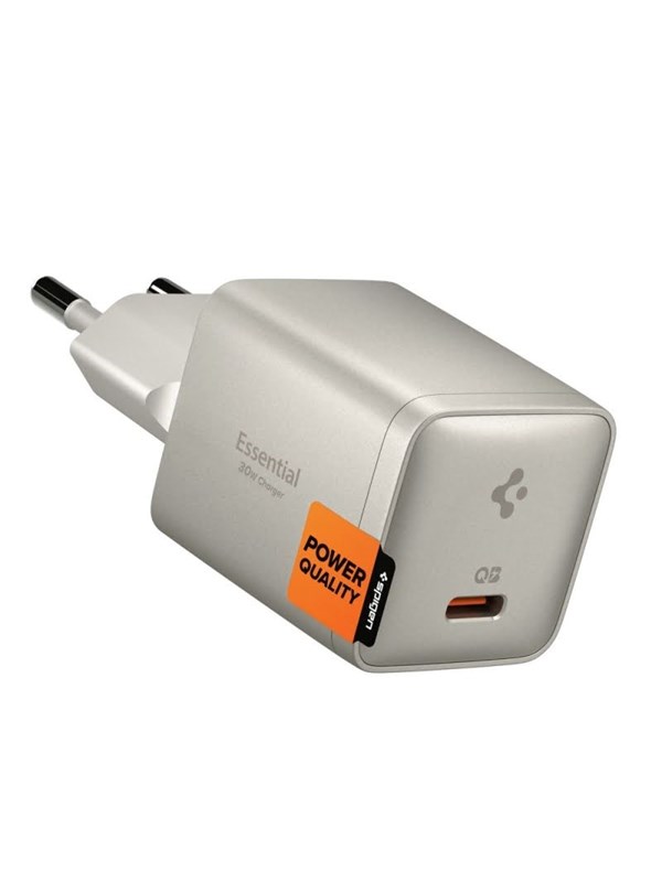 Spigen EE301EU Essential Netzladegerät, 30W, 3A, 1 x USB-C, Titan Grau ACH10448